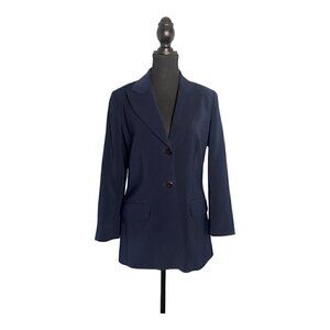 Vintage 90s Womens Classic Navy Blazer Size 4